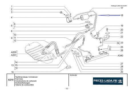 Gasoline hose and flexible arrival